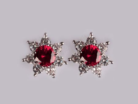 A Ruby Cubic Zirconia Earring