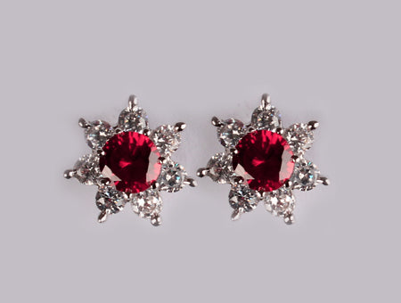 A Ruby Cubic Zirconia Earring