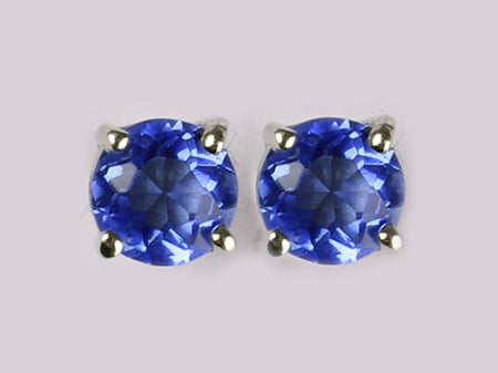 A Sapphire & White Cubic Zirconia Earring.