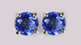 A Sapphire & White Cubic Zirconia Earring.