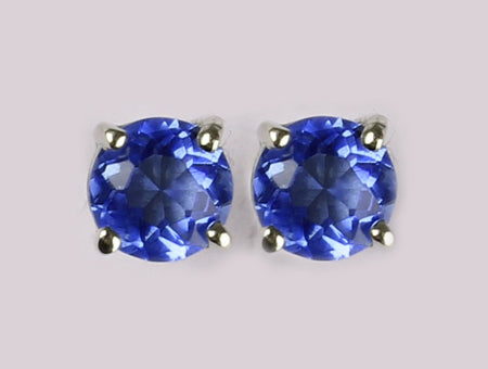 A Sapphire & White Cubic Zirconia Earring.