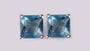 Topaz Silver Cz Earring 6mm x 6mm