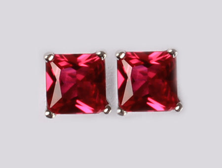 A Ruby Cubic Zirconia Earring