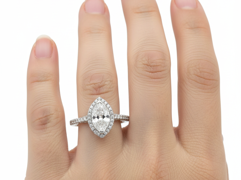 A White Cubic Zirconia Ring.