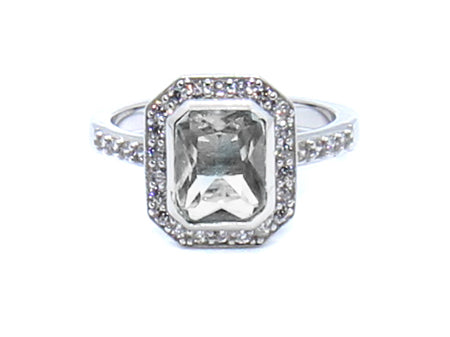 A White Cubic Zirconia Ring.