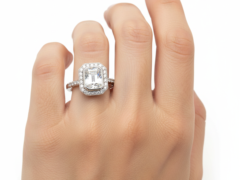 A White Cubic Zirconia Ring.