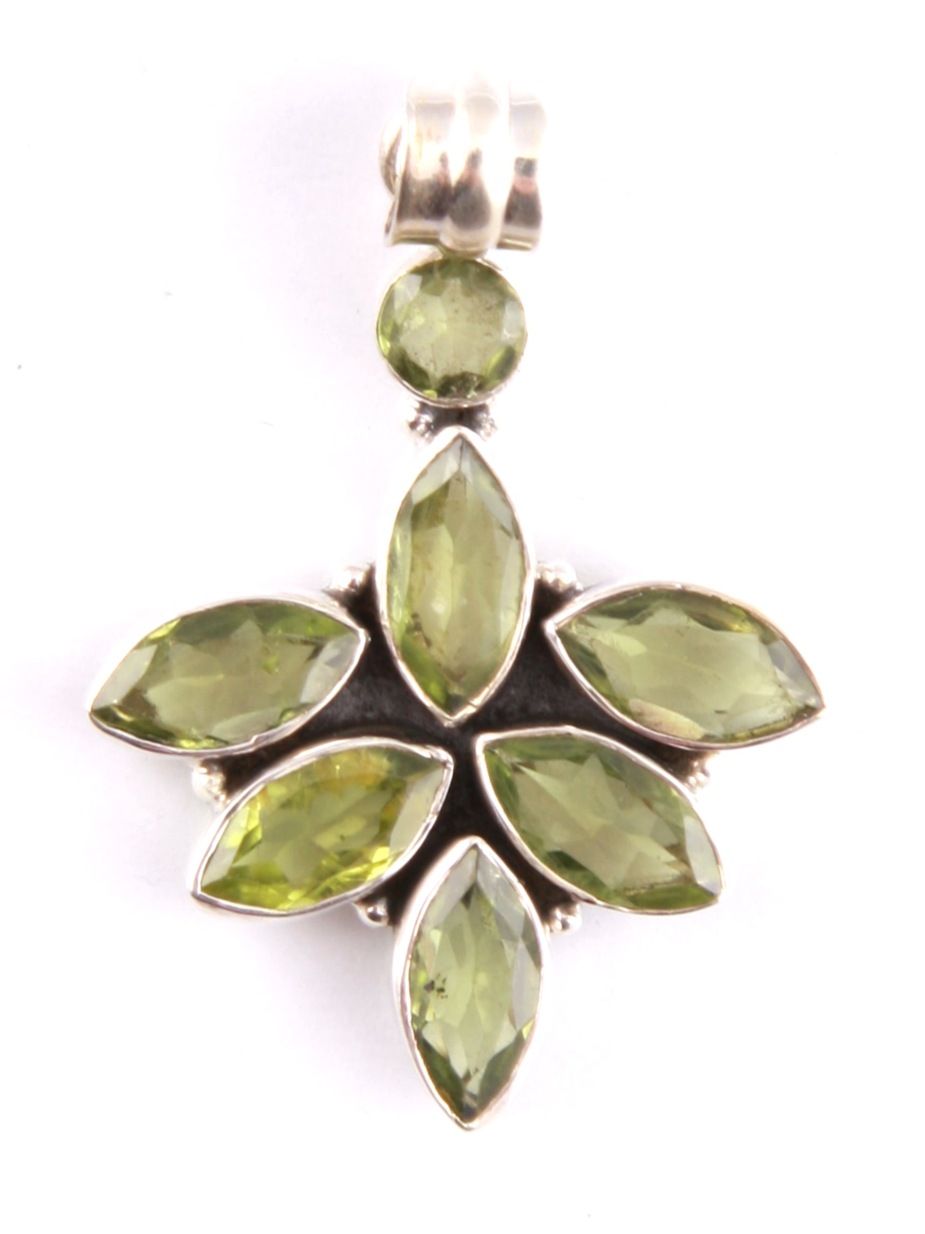 Peridot Stone Silver Pendant