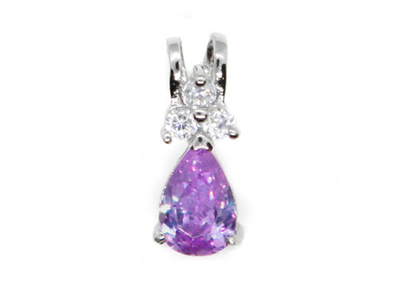 A Amethyst & White Cubic Zirconia Pendant.