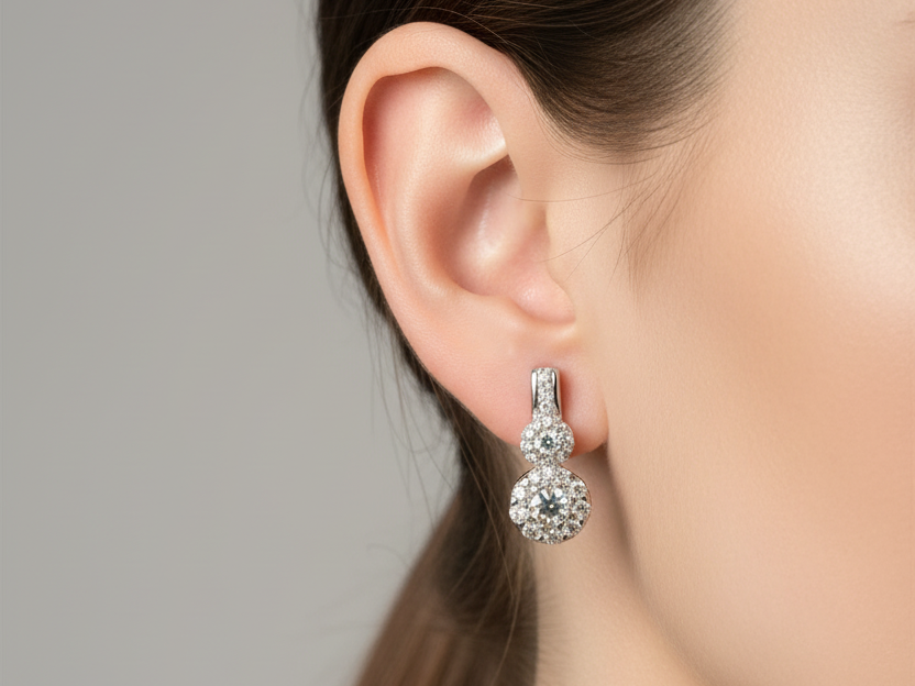 9 CT Yellow Gold Earring.