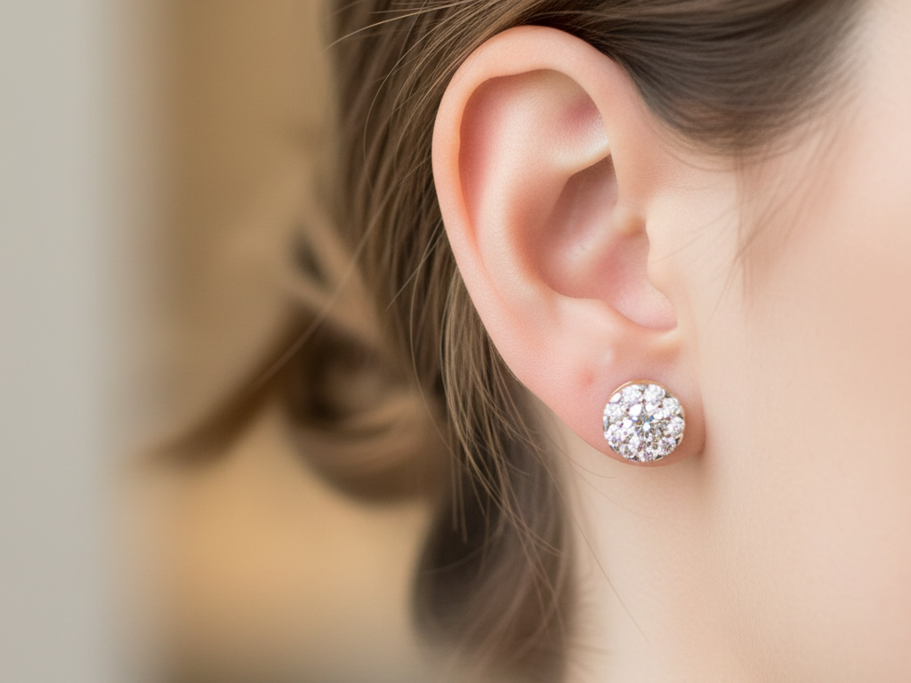 9 CT Yellow Gold Earring.