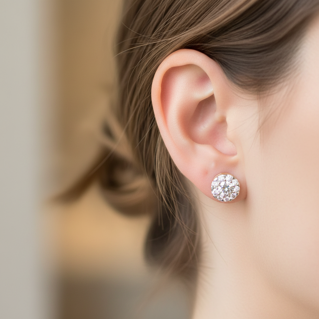 9 CT Yellow Gold Earring.