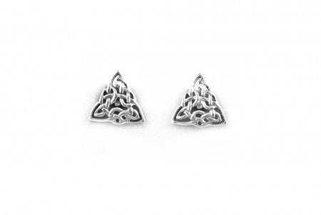 Trinity Knot Earrings with Plain Silver