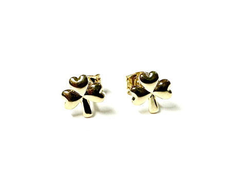 9 CT Yellow Gold Shamrock Stud Earring