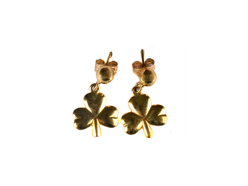 9 CT Yellow Gold Shamrock Earring