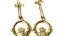 9 Carat Yellow Gold Claddagh Earrings with White Cz Stone.