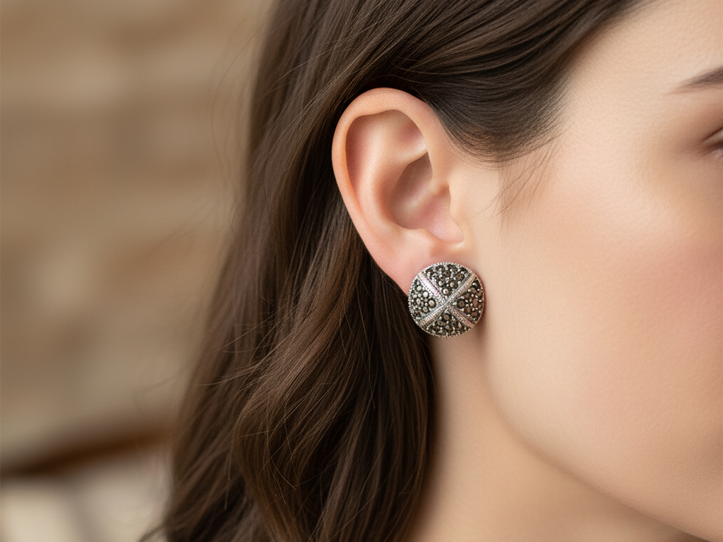Marcasite Silver Earring
