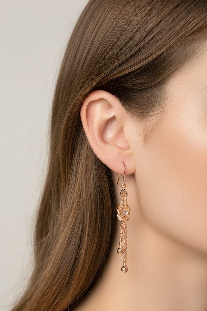 Silver with Rose Gold Plate Earring