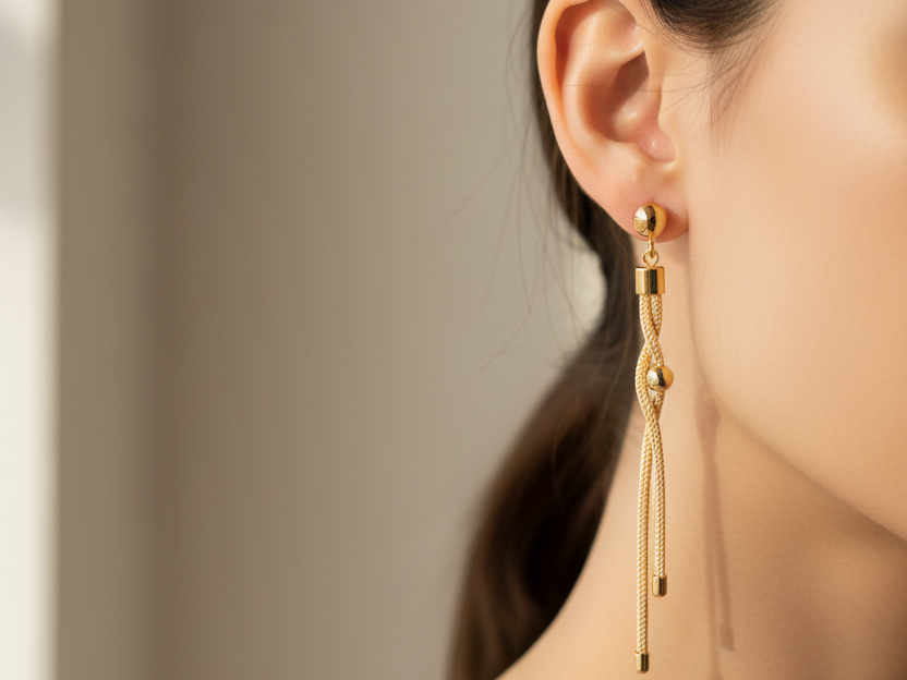Silver with Rose Gold Plate Earring