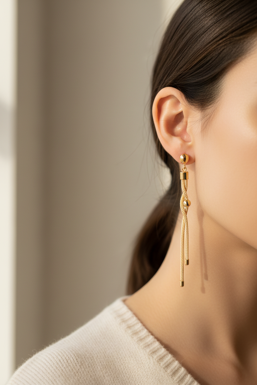 Silver with Rose Gold Plate Earring