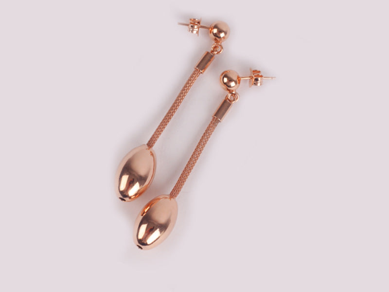 Silver with Rose Gold Plate Earring