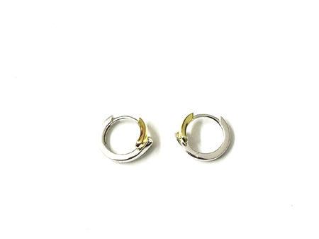 Yellow Plated Two Tone Silver Earring