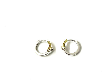 Yellow Plated Two Tone Silver Earring
