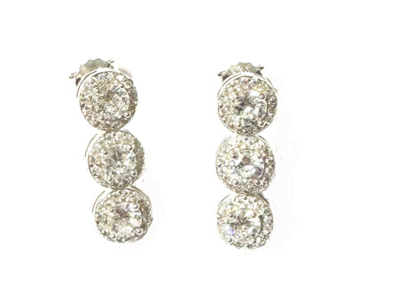 White Cubic Zirconia Silver Necklace.