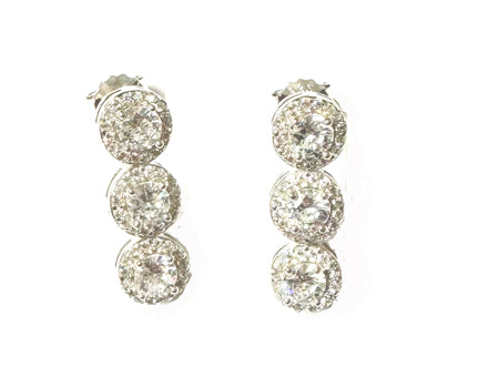 White Cz Silver Necklace And Earring Set