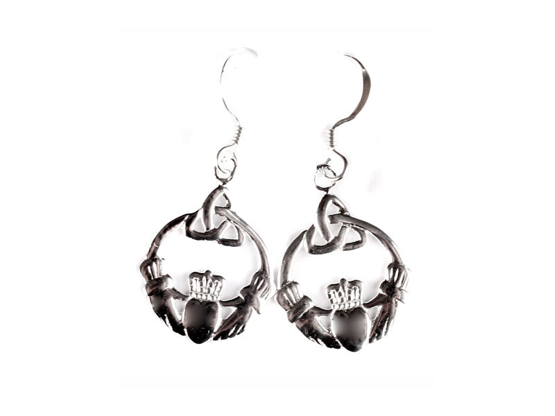 Silver Claddagh Earring