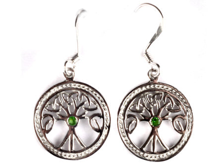 Sterling Silver Tree of Life Drop Earrings