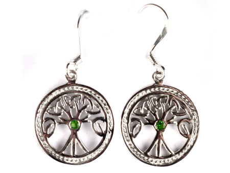 Sterling Silver Tree of Life Drop Earrings