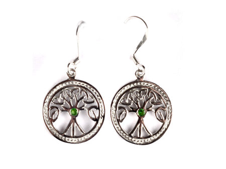 Sterling Silver Tree of Life Drop Small Earrings