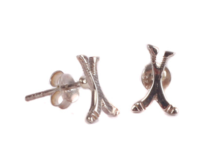 Double Hurling Stick Earring In Silver
