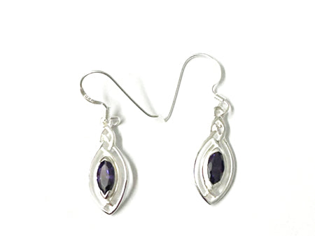Celtic Silver Pendant With Amethyst Cz Stone