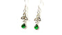 Trinity Knot May Birthstone Emerald Green Cz Earring.