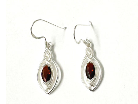 Celtic Garnet Cz stone set Silver Earring