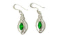Celtic Emerald Green stone set Silver Earring