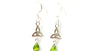 Trinity Knot August Birthstone Peridot Cz Earring.