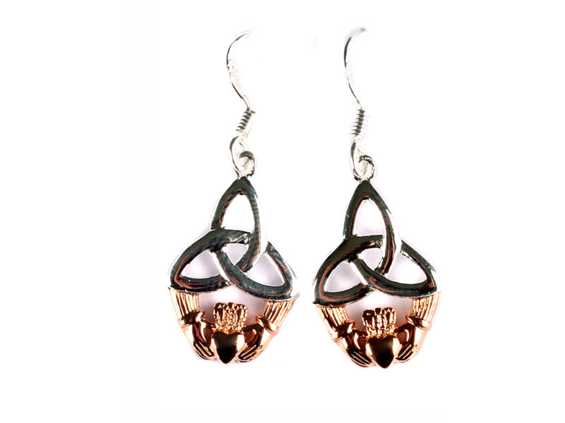 Rose Gold Plated On Silver Earring