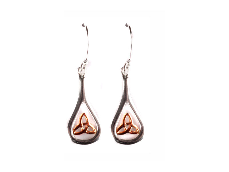 Rose Gold Plated On Silver Earring