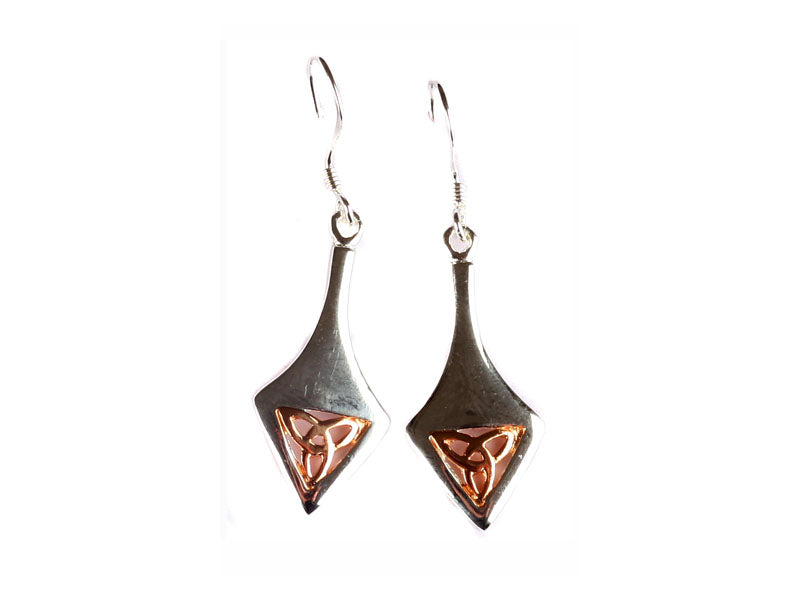 Rose Gold Plated On Silver Earring