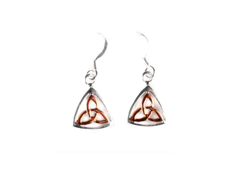 Rose Plated Trinity Knot Earring