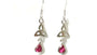 Trinity Knot July Birthstone Ruby Cz Earring.
