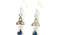 Trinity Knot September Birthstone Sapphire Cz Earring.
