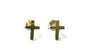Yellow Plated Silver Cross Earring
