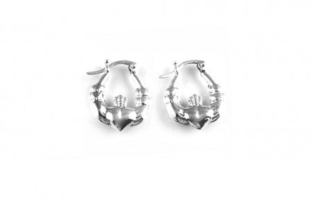Claddagh Earrings with Plain Silver