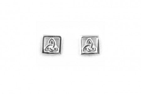 Trinity Knot Earrings with Plain Silver