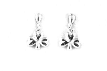 Shamrock Earrings with Plain Silver