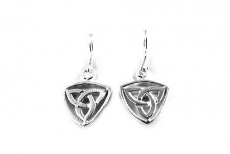 Trinity Knot Earrings with Plain Silver