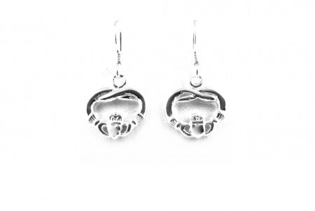 Claddagh Earrings with Plain Silver
